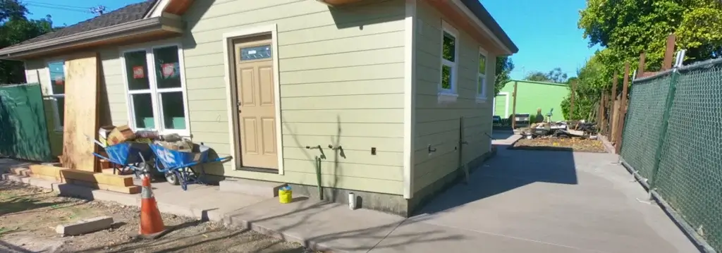 Accessory Dwelling Unit concrete foundation construction in the Bay Area